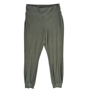 Cozy Earth Joggers Bamboo Waffle Knit Pants Green Size Medium Womens